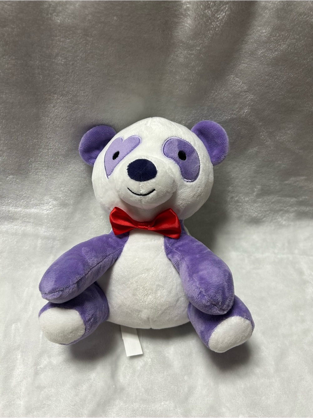 Hallmark white purple red bow stuffed animal plush panda bear